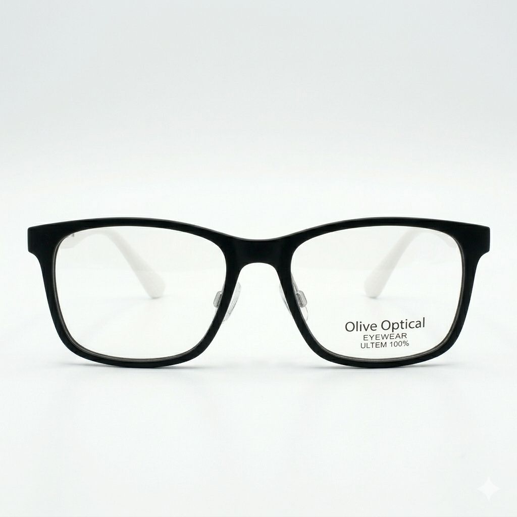 Armazón Oftálmico Olive Optical ultem-028 Negro/Blanco