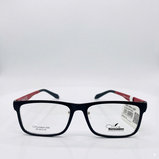[AOLLUL34NEJO] Armazón Oftálmico Olive optical ultem-034 Negro/Rojo