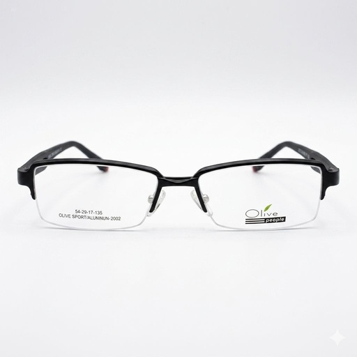 [AOLEAL02NEJO] Armazón Oftálmico Olive People ALUMINUM-2002 Negro/Rojo